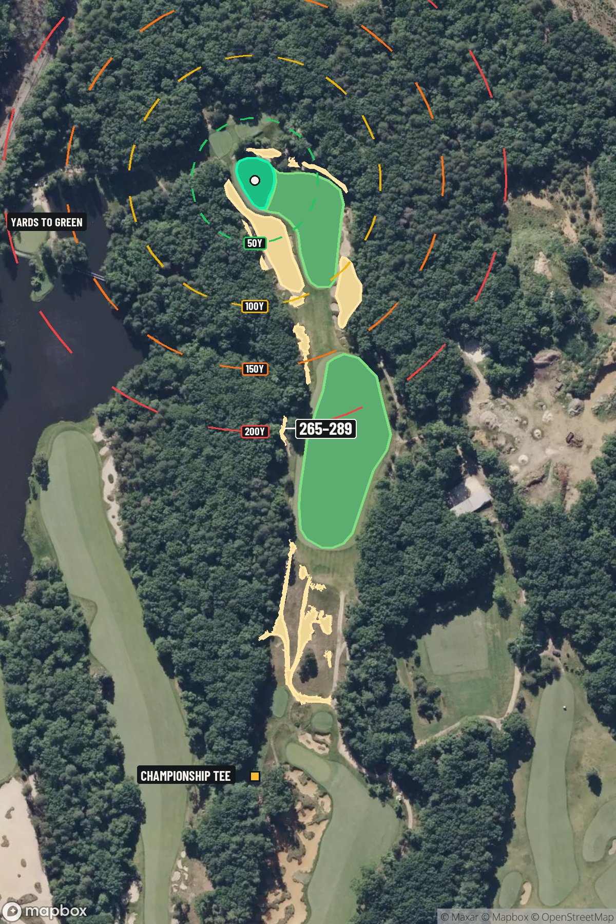 Hole 13 aerial at Pine Valley Golf Club