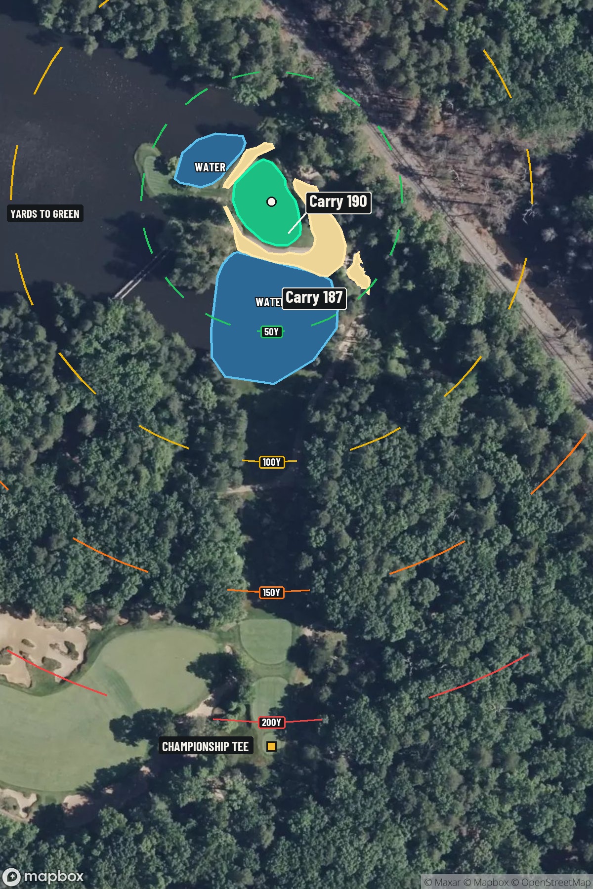 Hole 14 aerial at Pine Valley Golf Club