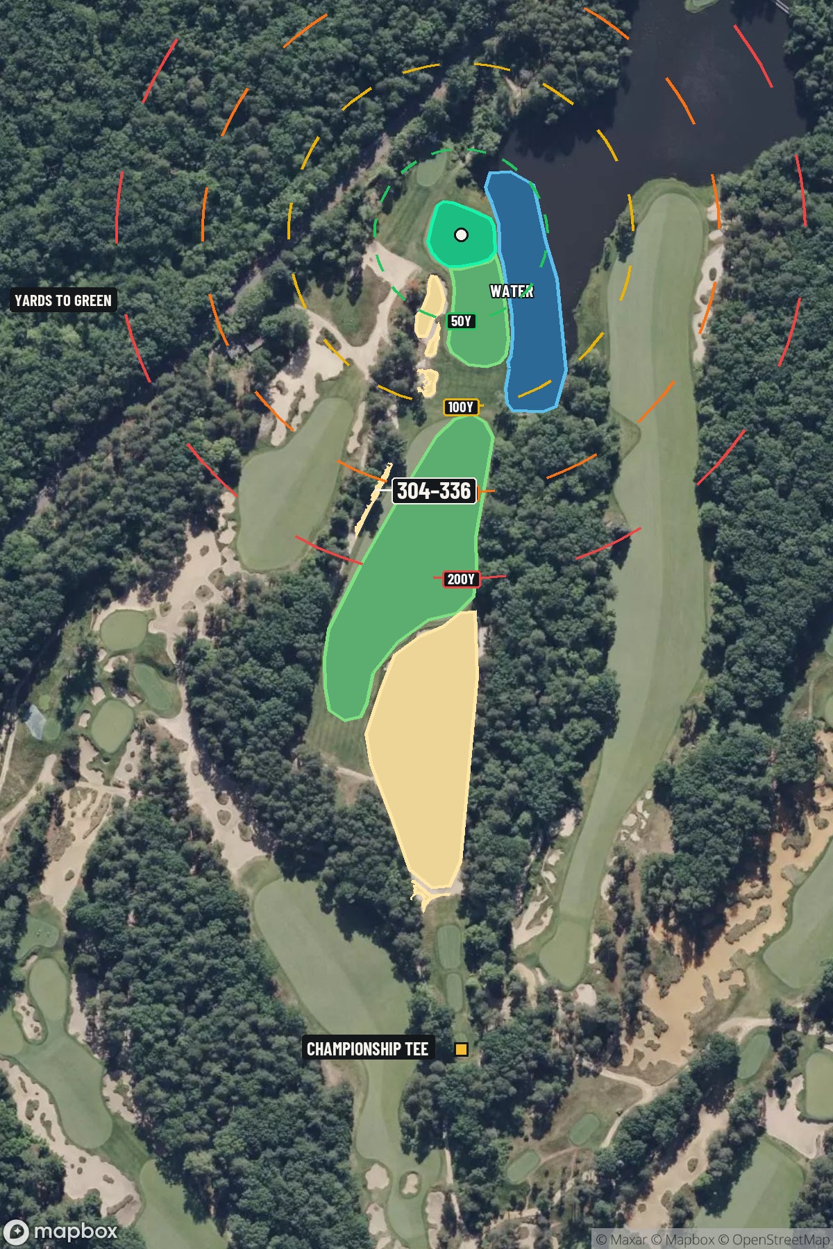 Hole 16 aerial at Pine Valley Golf Club