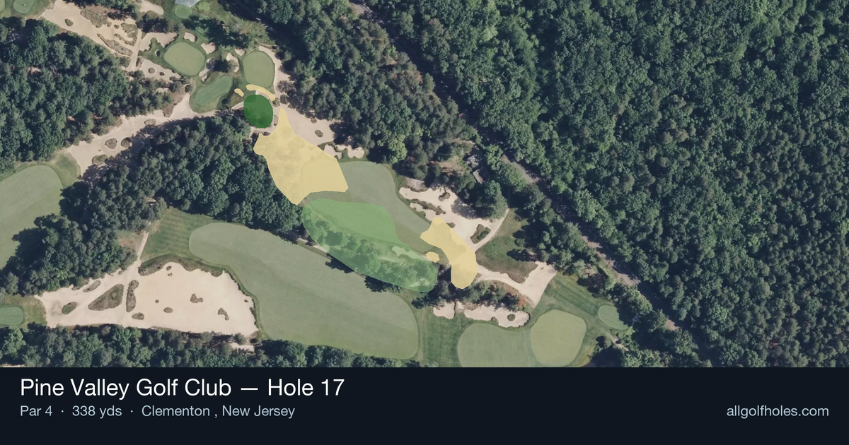 Hole 17 aerial at Pine Valley Golf Club