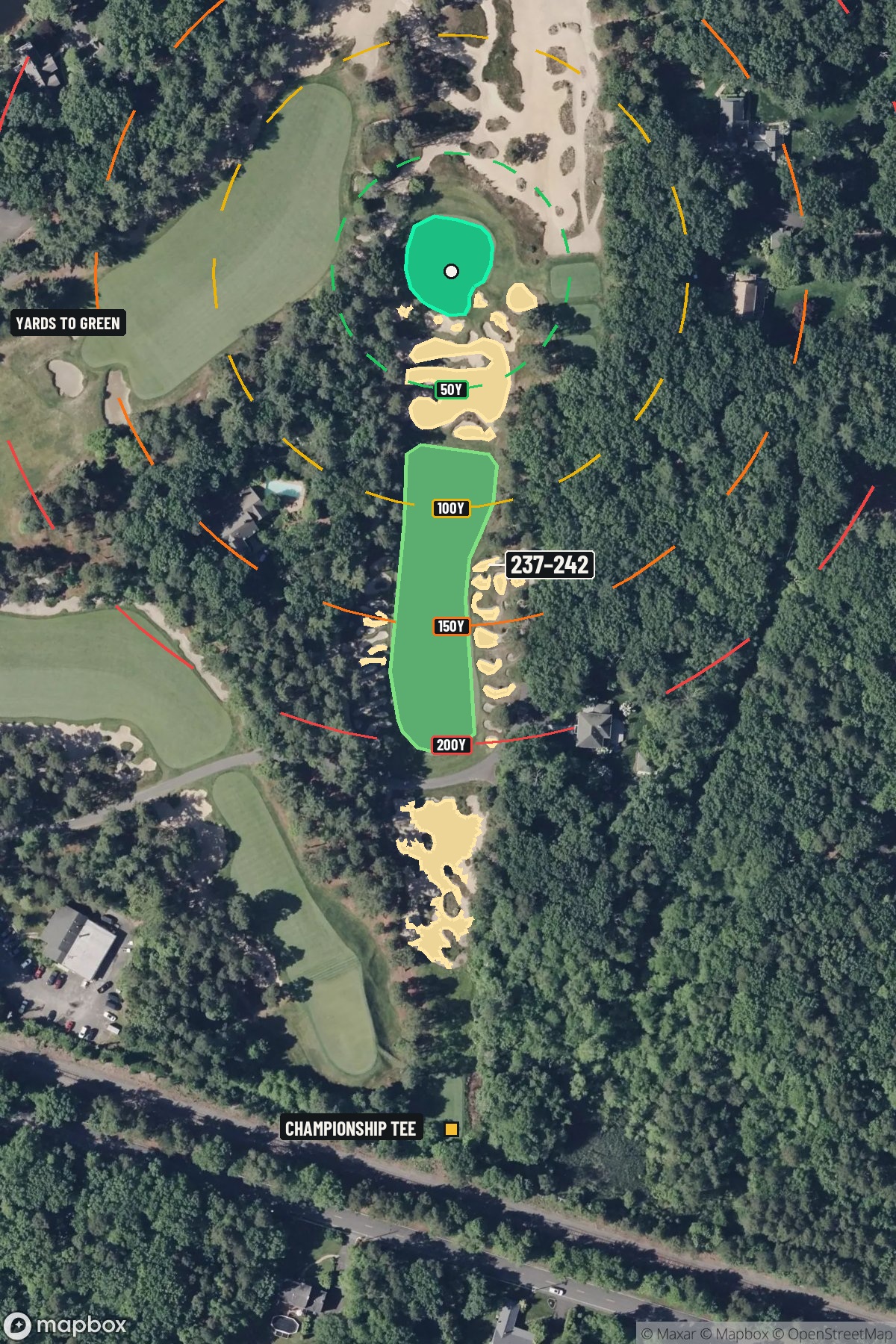 Hole 2 aerial at Pine Valley Golf Club