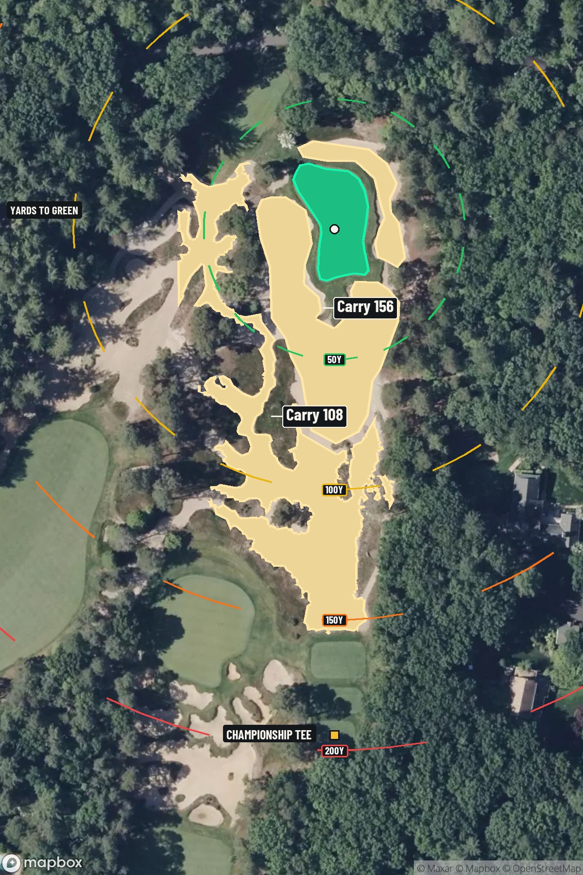 Hole 3 aerial at Pine Valley Golf Club