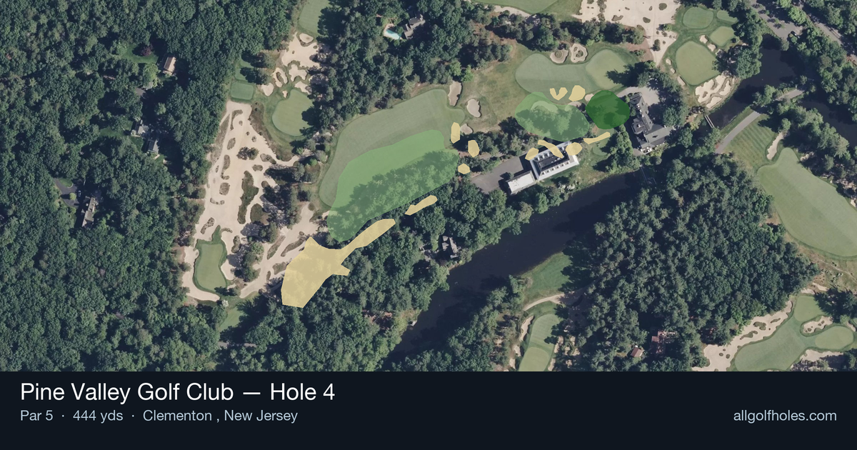 Hole 4 aerial at Pine Valley Golf Club