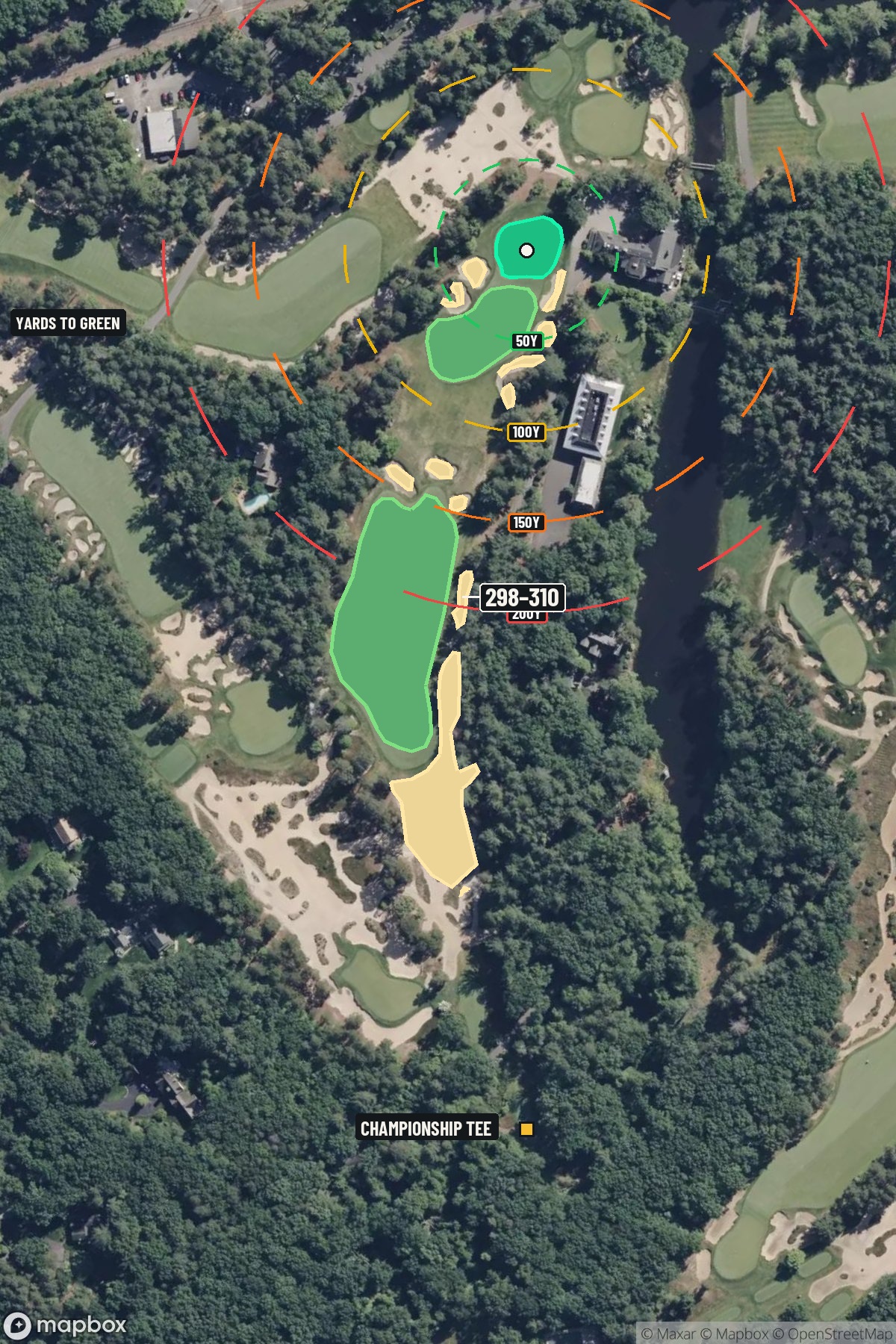 Hole 4 aerial at Pine Valley Golf Club