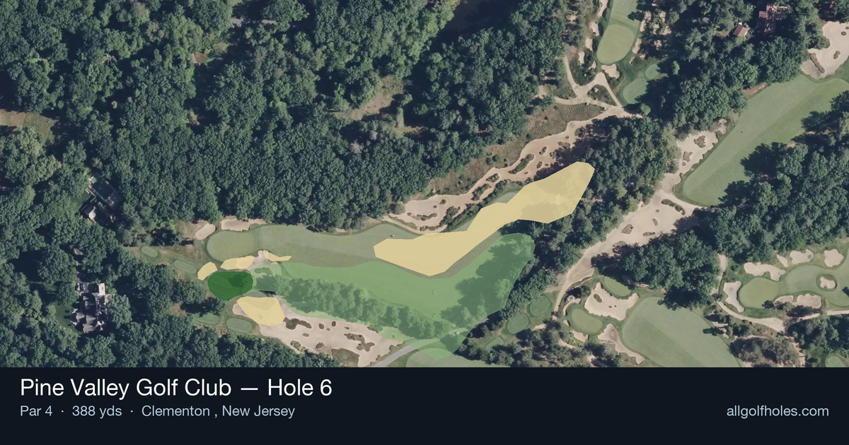 Hole 6 aerial at Pine Valley Golf Club