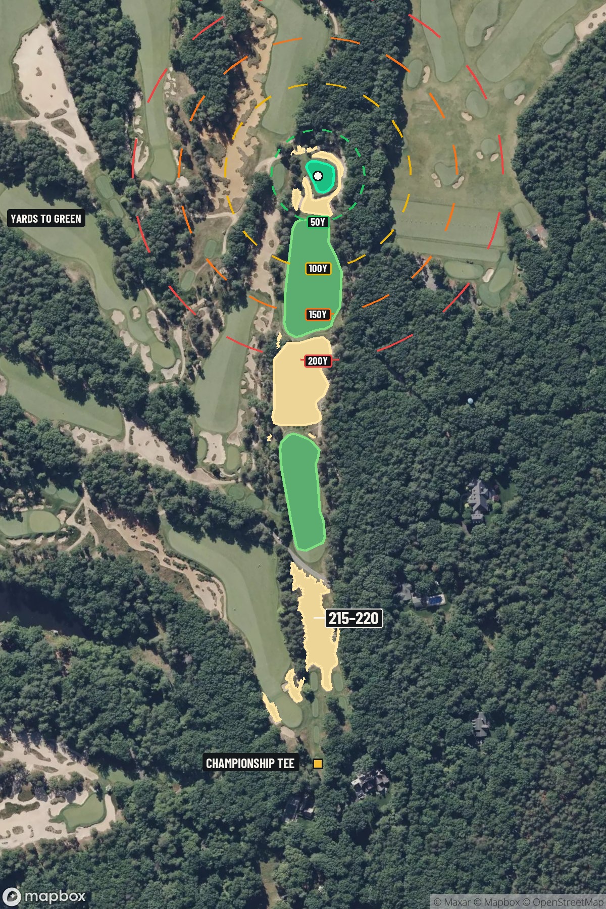 Hole 7 aerial at Pine Valley Golf Club