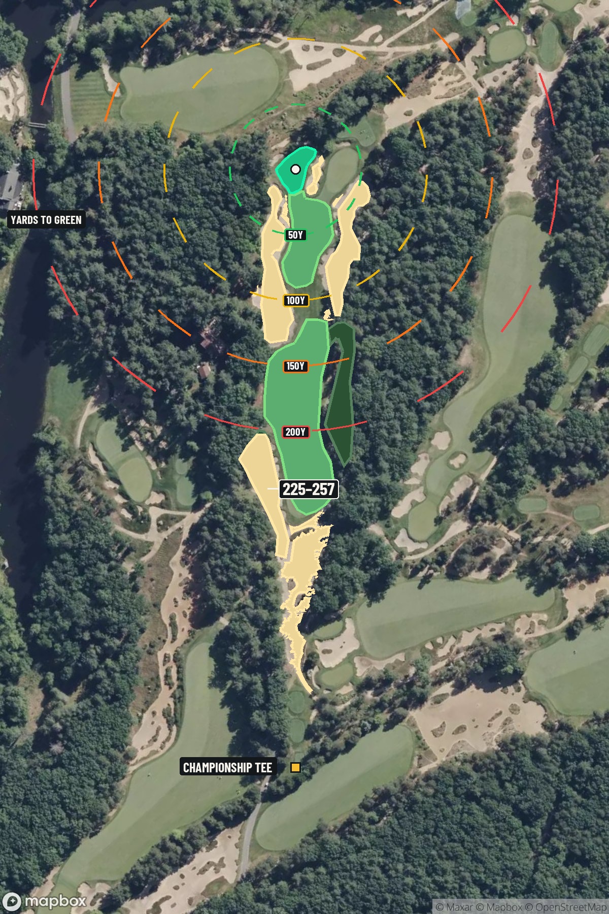 Hole 9 aerial at Pine Valley Golf Club