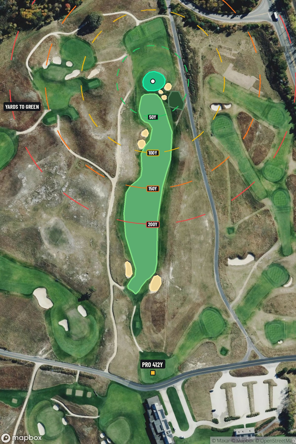 Hole 10 aerial at Shinnecock Hills Golf Club
