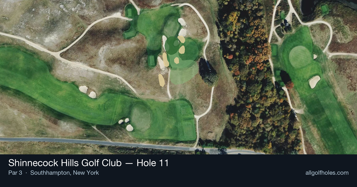 Hole 11 aerial at Shinnecock Hills Golf Club