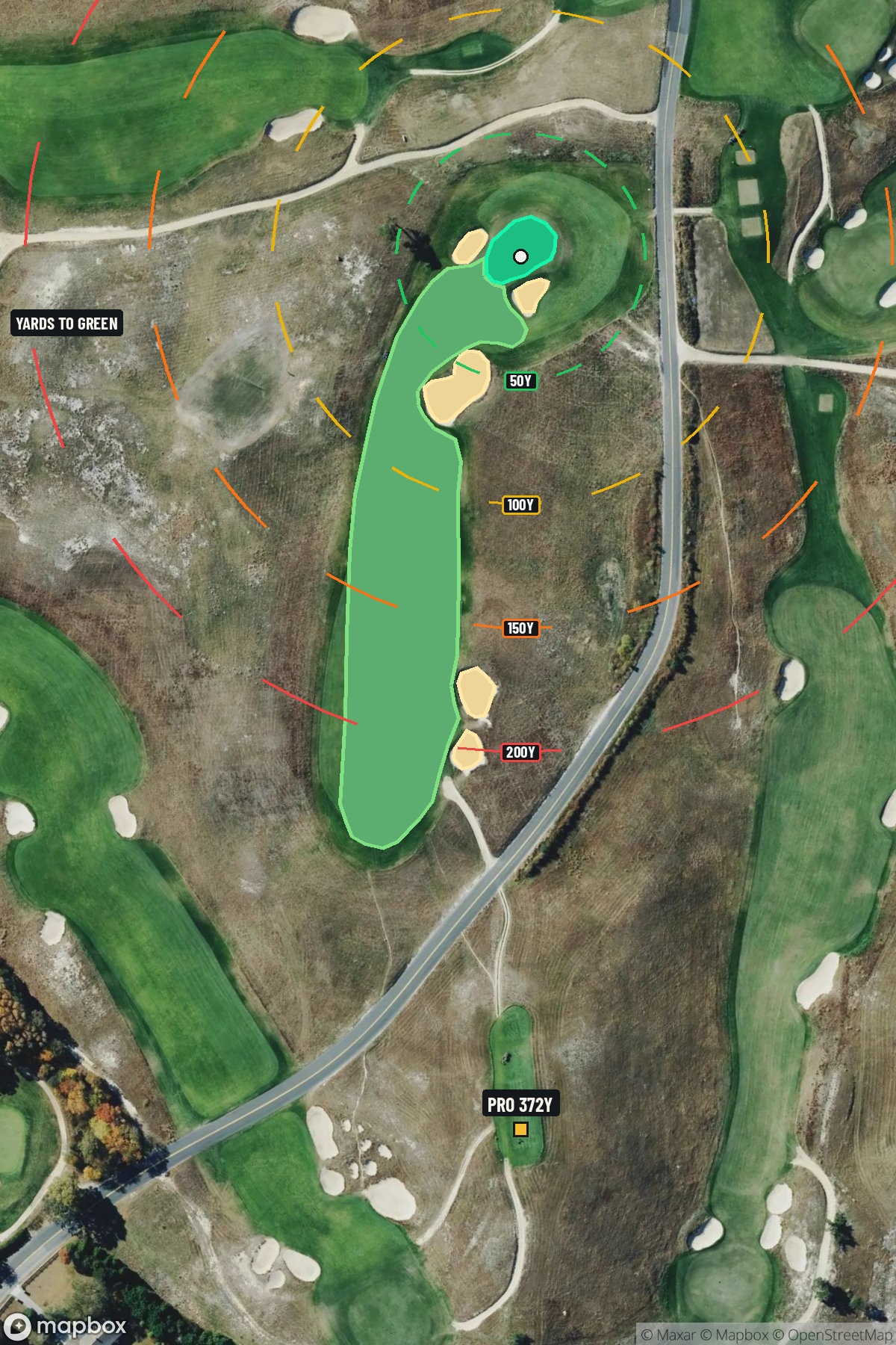 Hole 13 aerial at Shinnecock Hills Golf Club