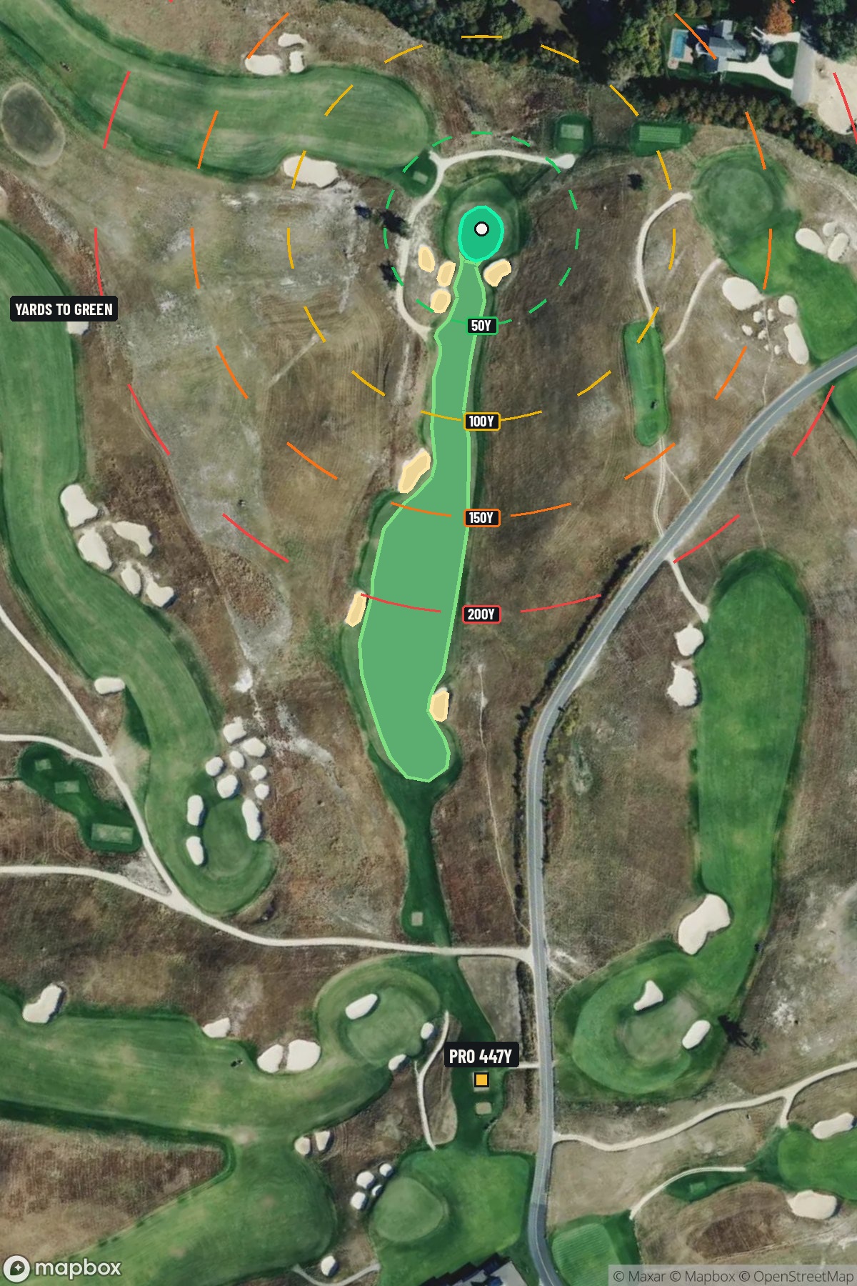 Hole 14 aerial at Shinnecock Hills Golf Club