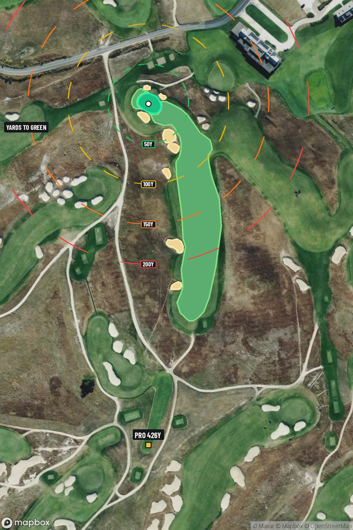 Hole 18 aerial at Shinnecock Hills Golf Club