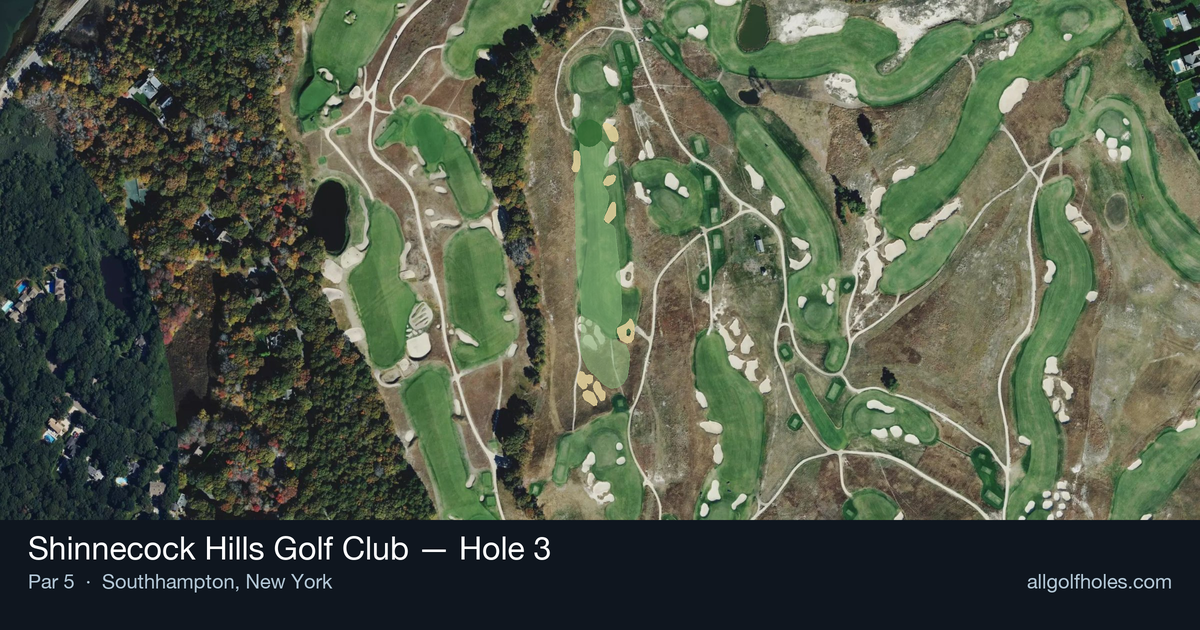 Hole 3 aerial at Shinnecock Hills Golf Club