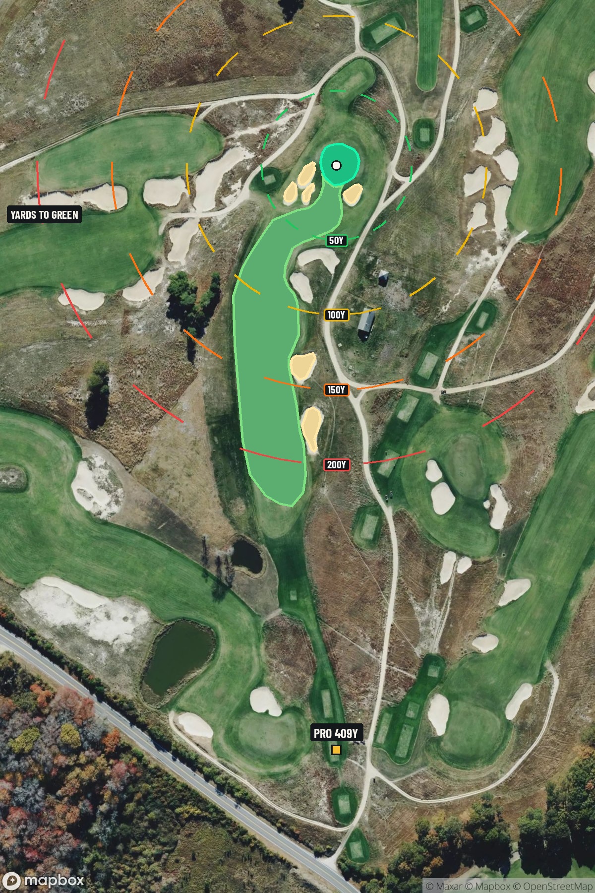 Hole 4 aerial at Shinnecock Hills Golf Club