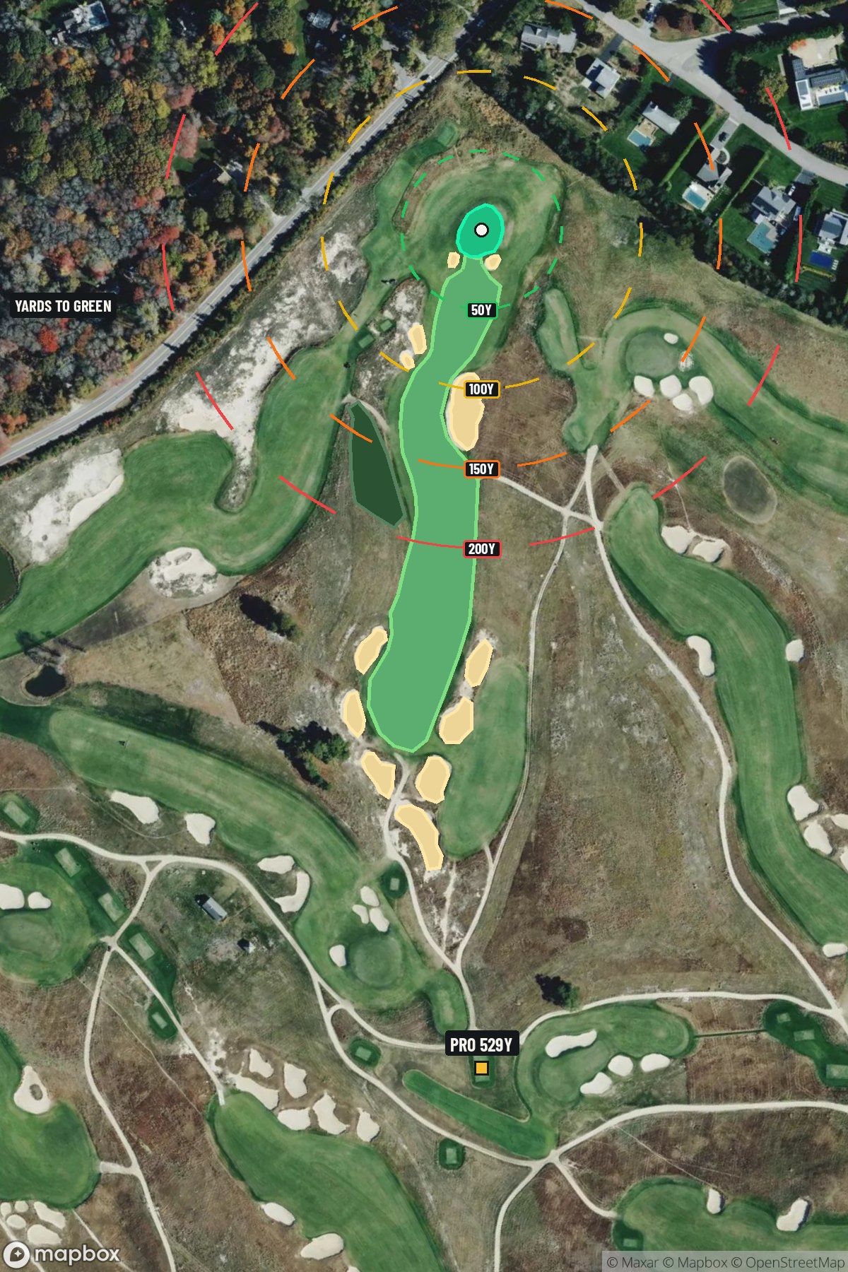 Hole 5 aerial at Shinnecock Hills Golf Club