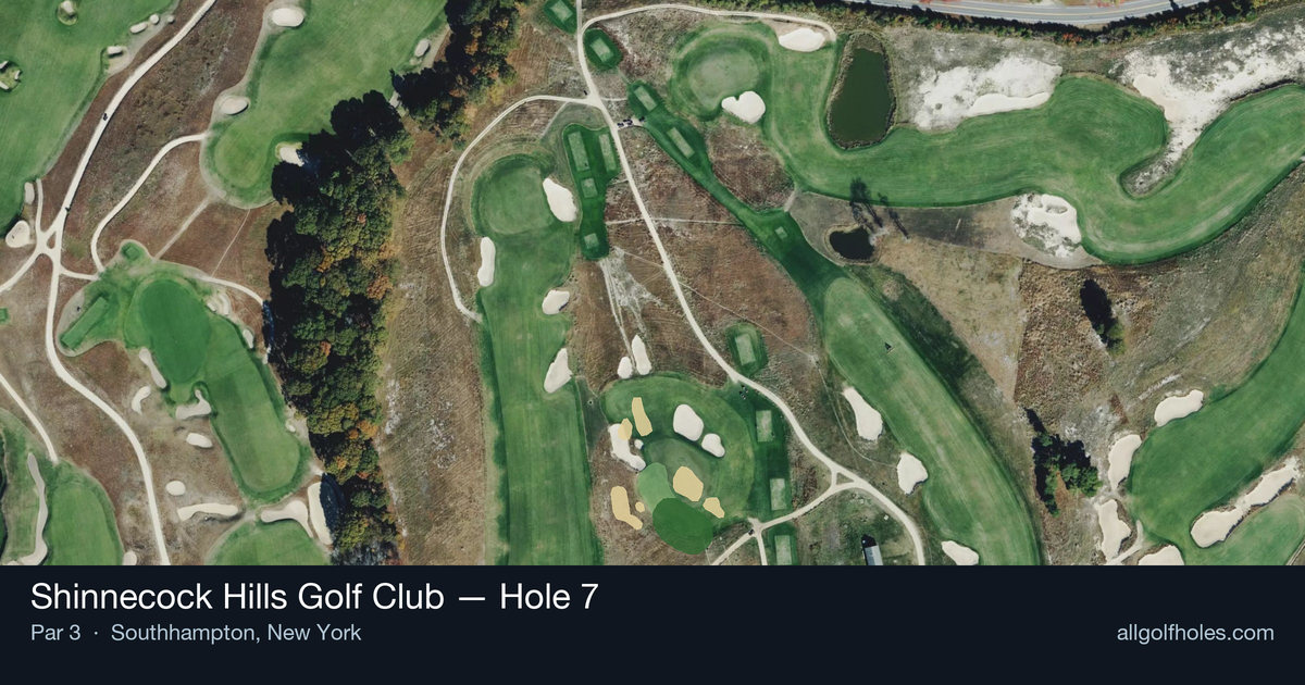 Hole 7 aerial at Shinnecock Hills Golf Club
