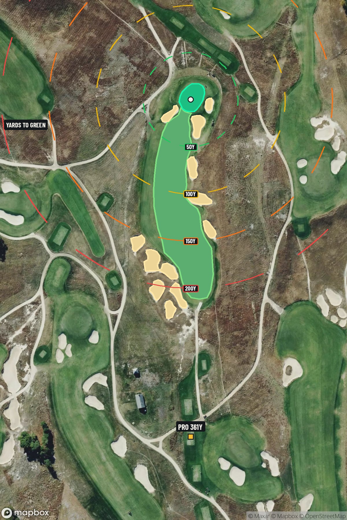 Hole 8 aerial at Shinnecock Hills Golf Club
