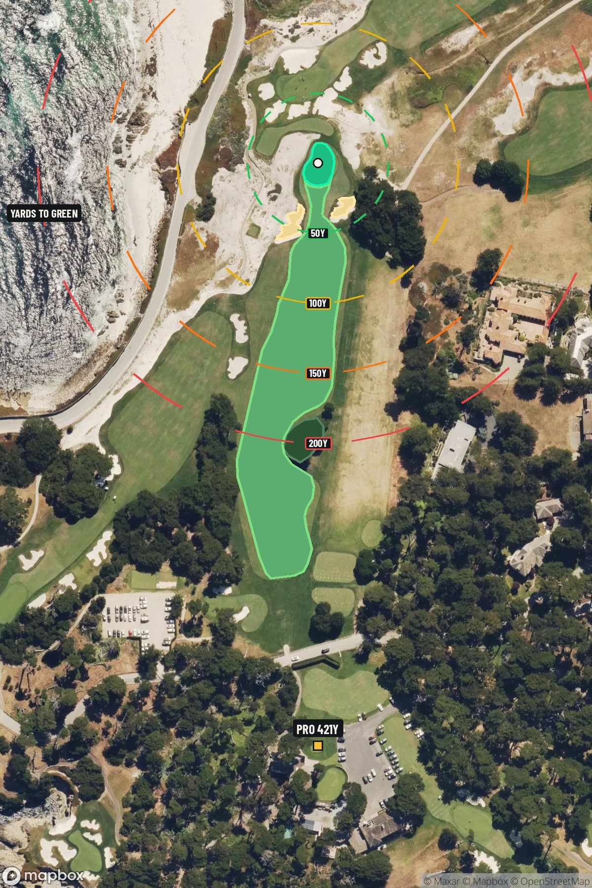 Hole 1 aerial at Cypress Point Club