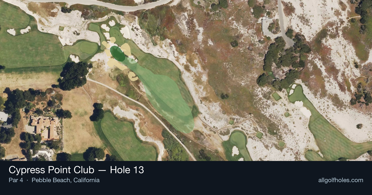 Hole 13 aerial at Cypress Point Club