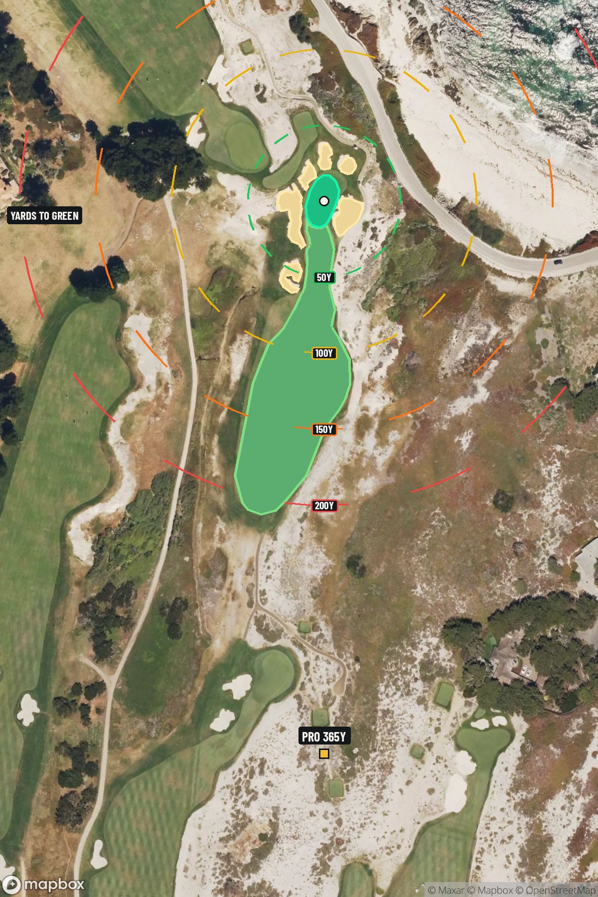Hole 13 aerial at Cypress Point Club