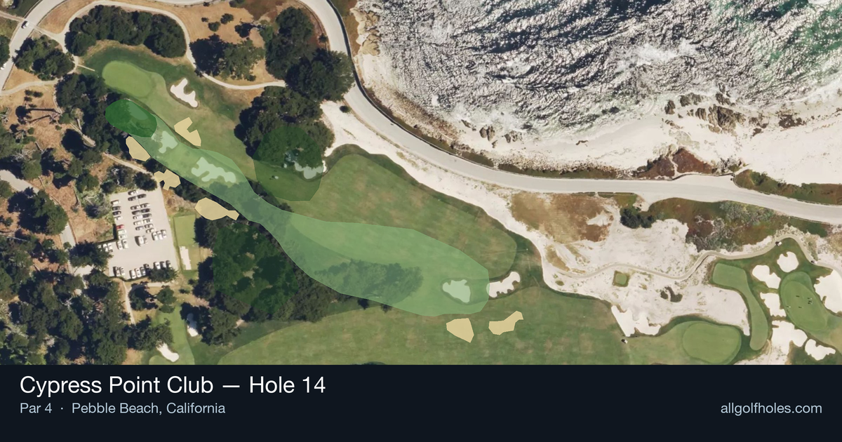 Hole 14 aerial at Cypress Point Club