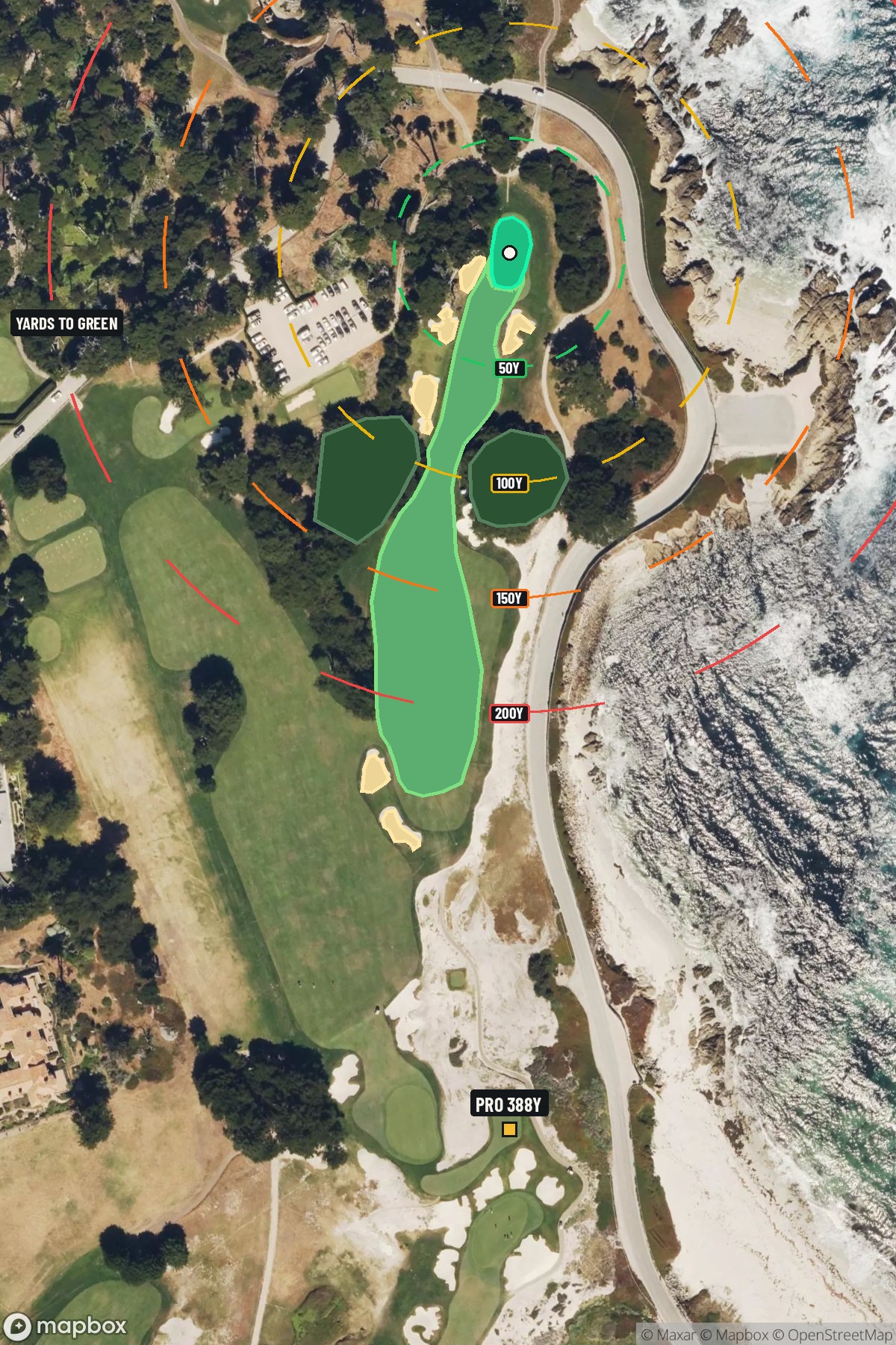 Hole 14 aerial at Cypress Point Club