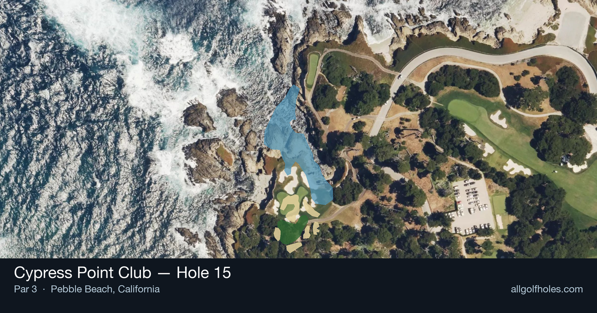 Hole 15 aerial at Cypress Point Club