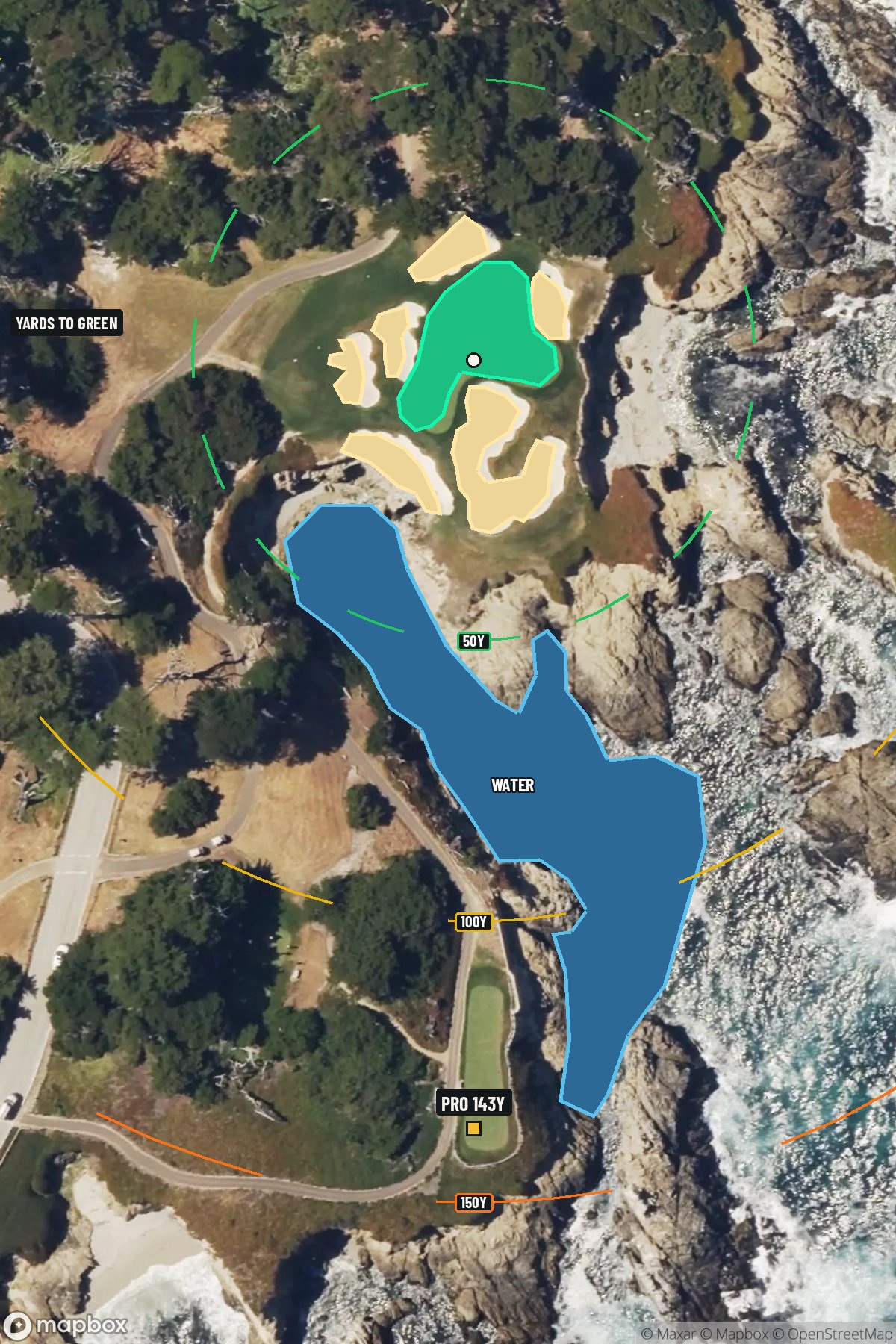 Hole 15 aerial at Cypress Point Club