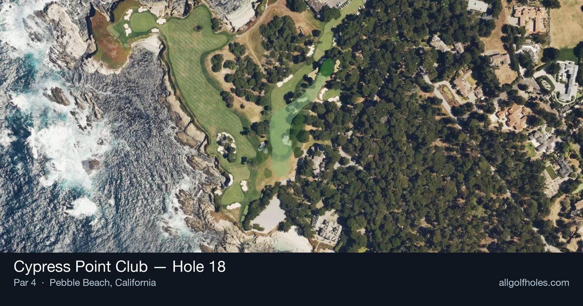 Hole 18 aerial at Cypress Point Club