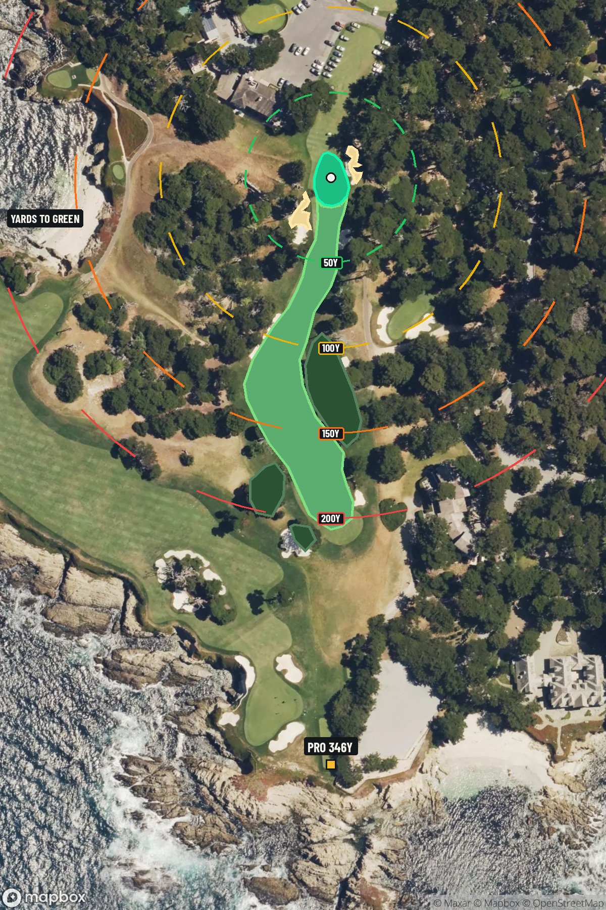Hole 18 aerial at Cypress Point Club