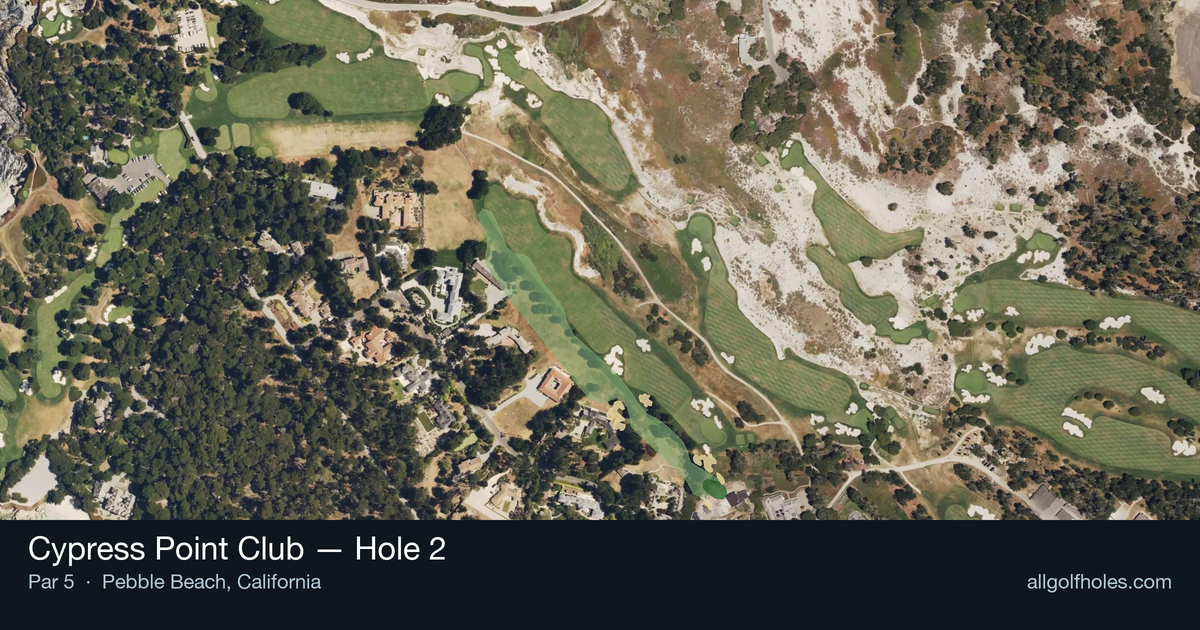 Hole 2 aerial at Cypress Point Club