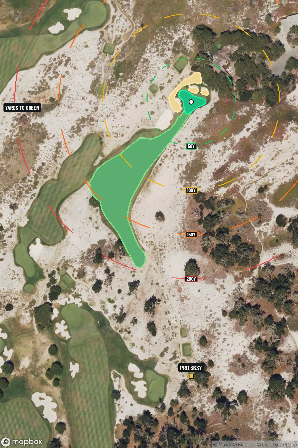 Hole 8 aerial at Cypress Point Club