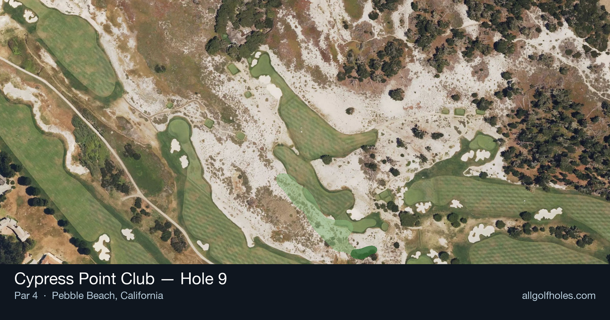 Hole 9 aerial at Cypress Point Club