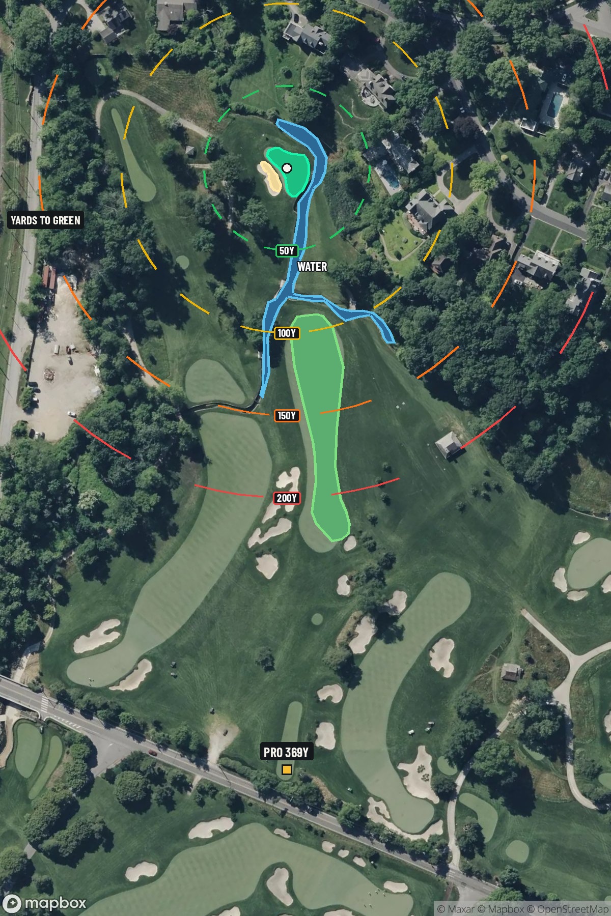 Hole 11 aerial at Merion Golf Club (East Course)