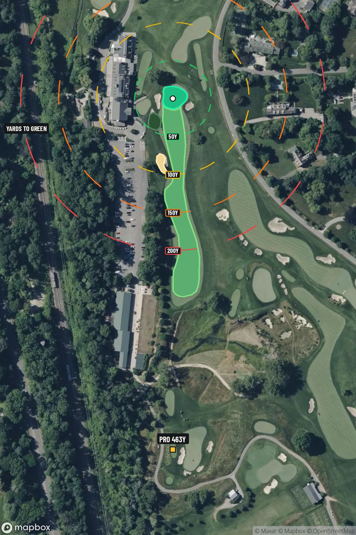 Hole 18 aerial at Merion Golf Club (East Course)
