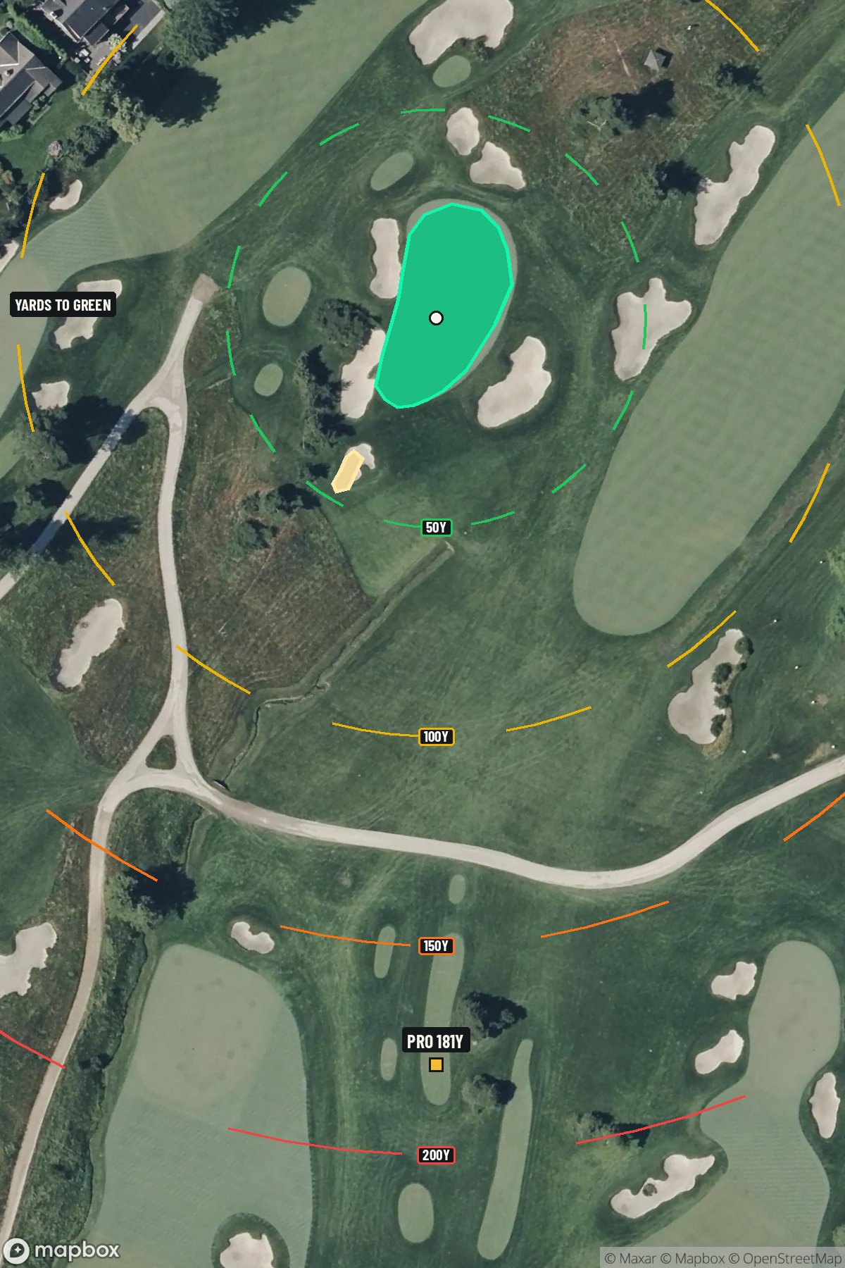 Hole 3 aerial at Merion Golf Club (East Course)