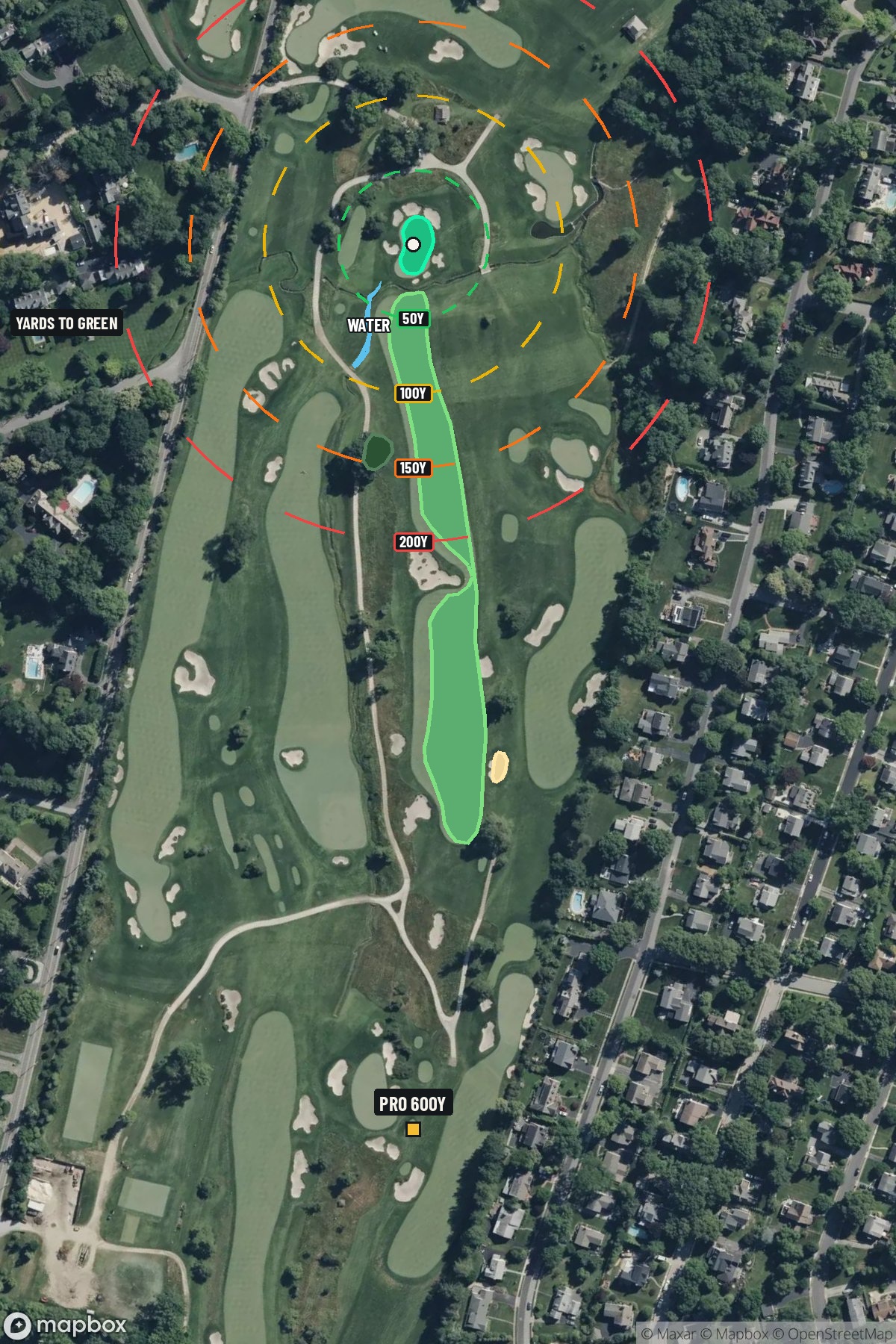 Hole 4 aerial at Merion Golf Club (East Course)