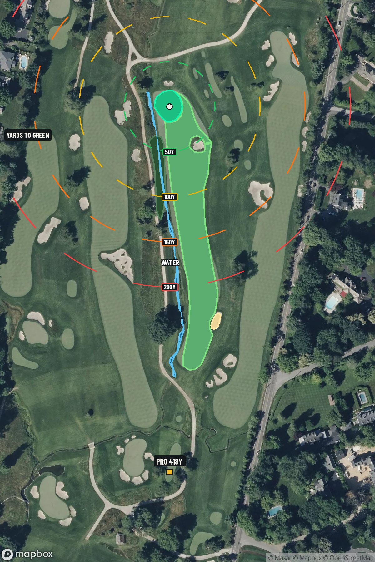 Hole 5 aerial at Merion Golf Club (East Course)