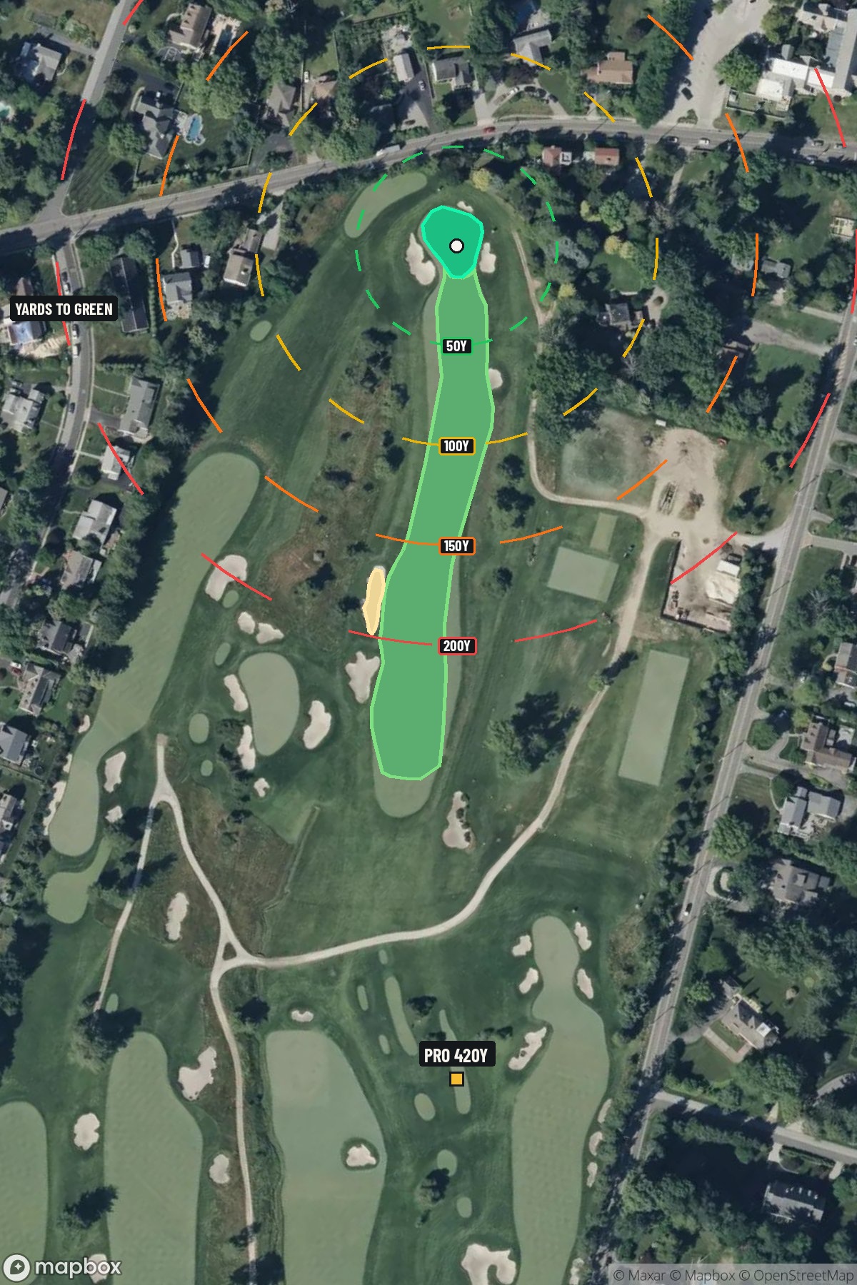 Hole 6 aerial at Merion Golf Club (East Course)