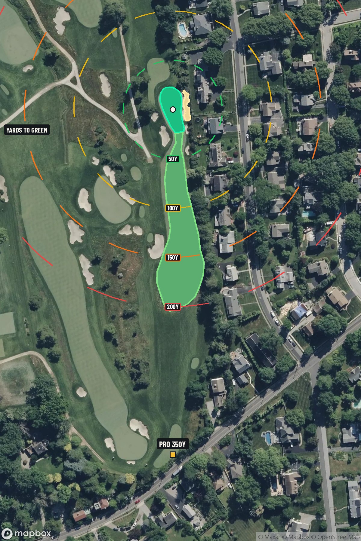 Hole 7 aerial at Merion Golf Club (East Course)
