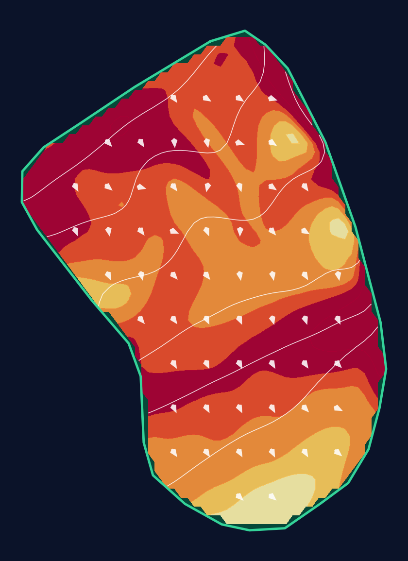 Hole 1 green slope contour at Winged Foot Golf Club (West Course)