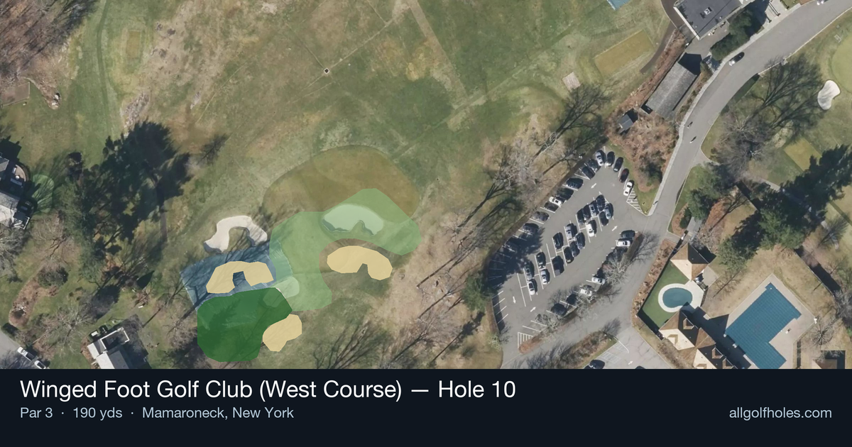 Hole 10 aerial at Winged Foot Golf Club (West Course)