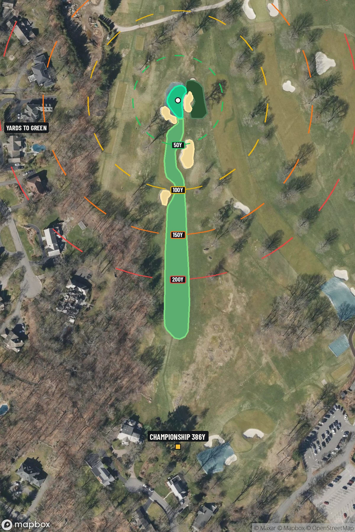Hole 11 aerial at Winged Foot Golf Club (West Course)