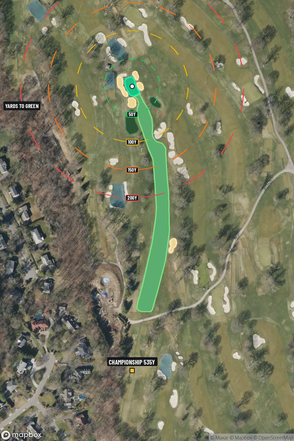 Hole 12 aerial at Winged Foot Golf Club (West Course)