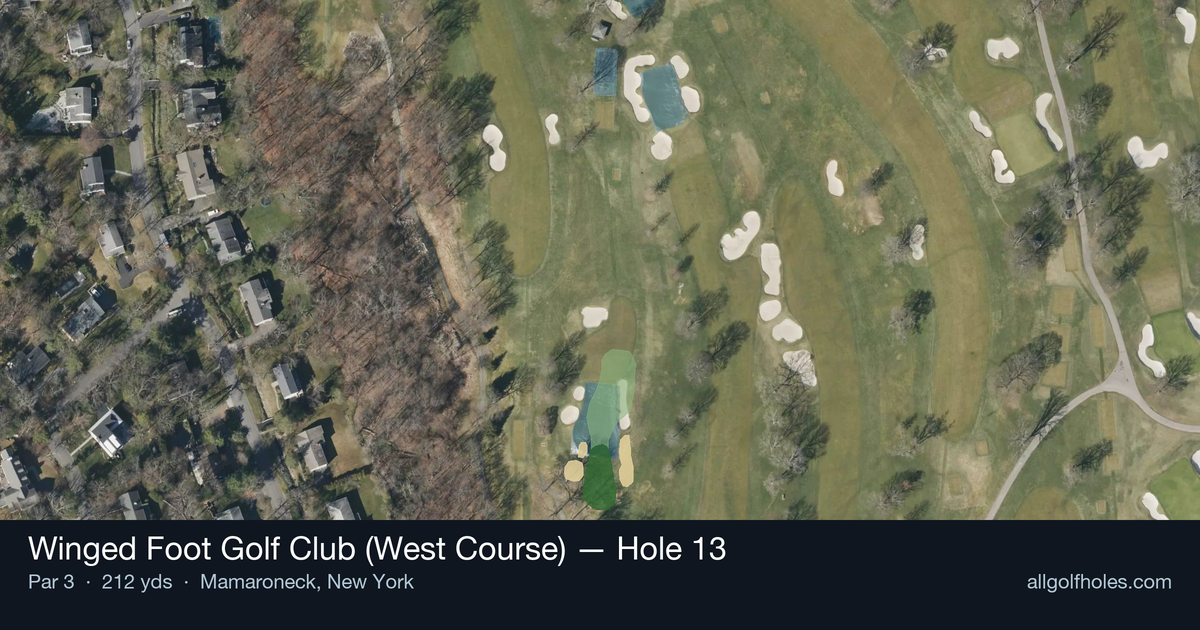 Hole 13 aerial at Winged Foot Golf Club (West Course)