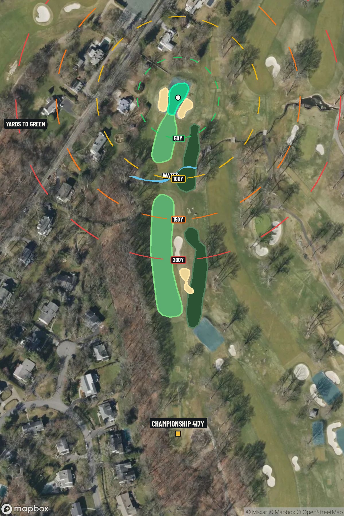 Hole 15 aerial at Winged Foot Golf Club (West Course)