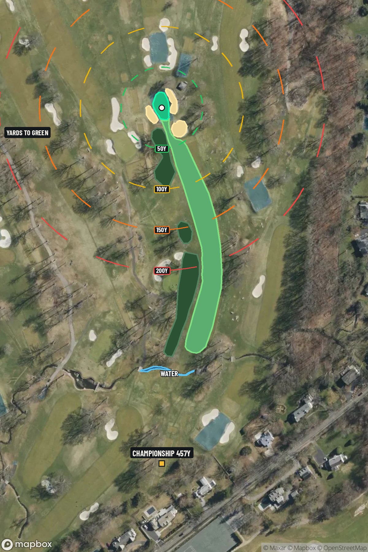 Hole 16 aerial at Winged Foot Golf Club (West Course)