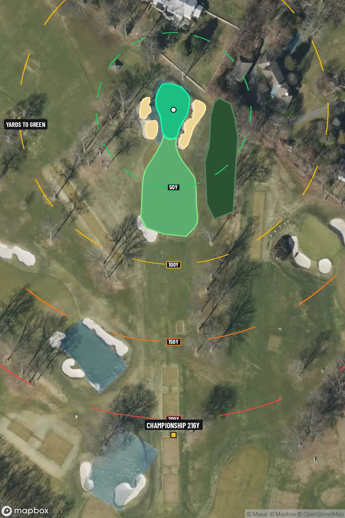 Hole 3 aerial at Winged Foot Golf Club (West Course)
