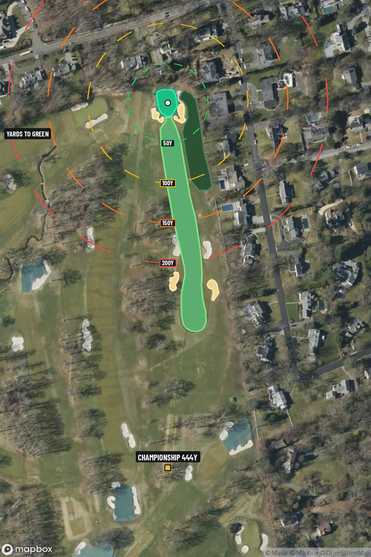 Hole 4 aerial at Winged Foot Golf Club (West Course)