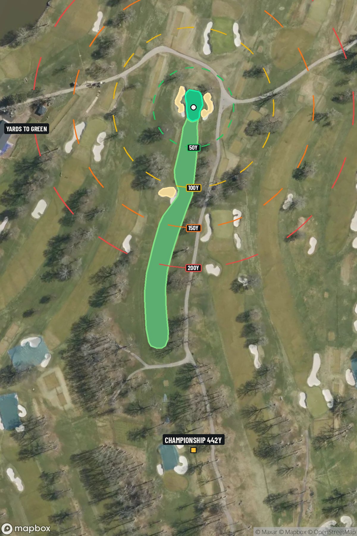Hole 8 aerial at Winged Foot Golf Club (West Course)